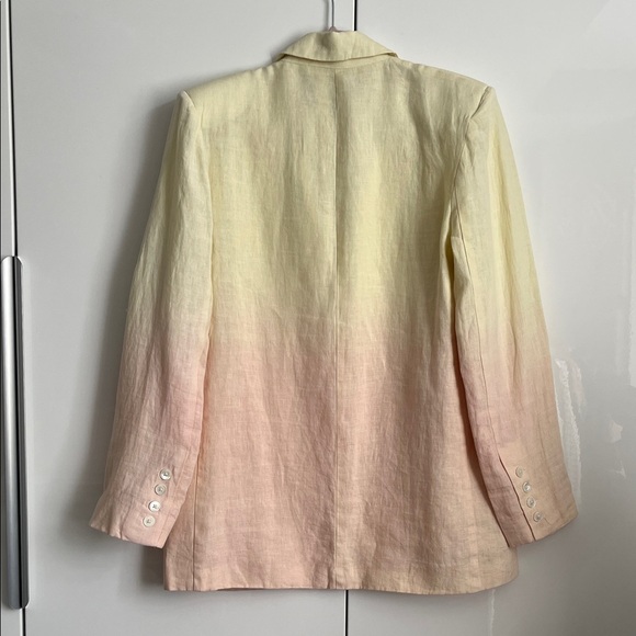 NICOLE MILLER Collection NWOT Oversized Linen Dip Dye Blazer Lined, Size S/M - Picture 9 of 11